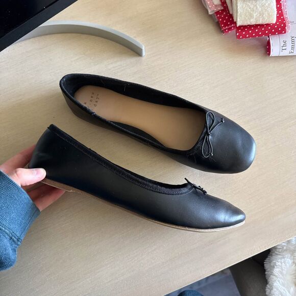 A New Day Black Bow Ballet Flats Size 8.5 - Picture 3 of 4
